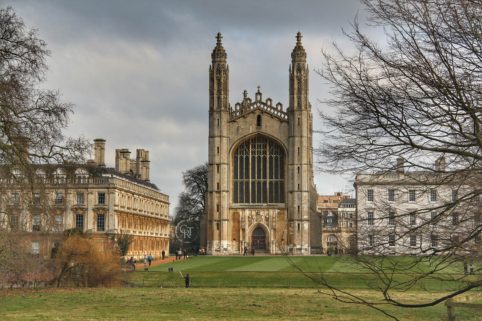 King's college chapel as seen from the backs, Cambridge, during winter