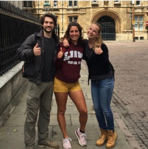 Cambridge visitors on a walking tour